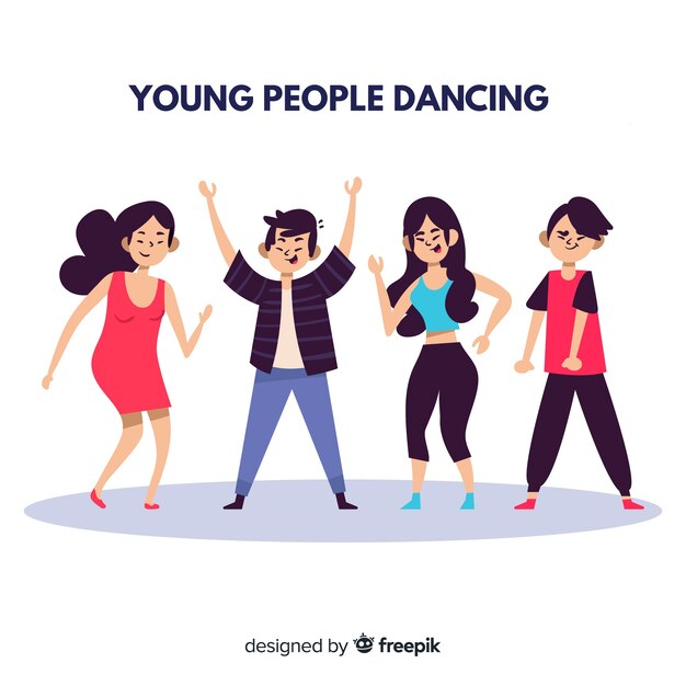 Gente joven bailando. diseño de personajes