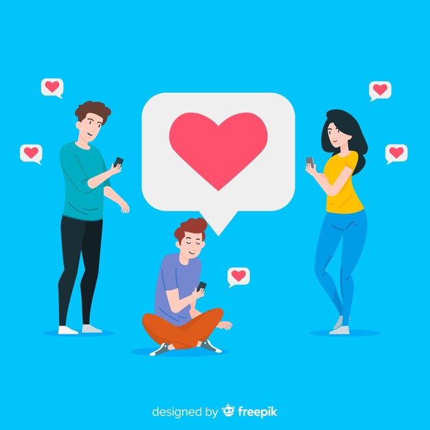 Gente joven buscando likes en las redes sociales