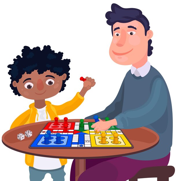 Gente jugando al juego de ludo