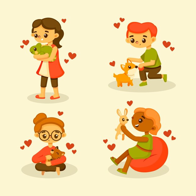 Gente jugando con sus mascotas