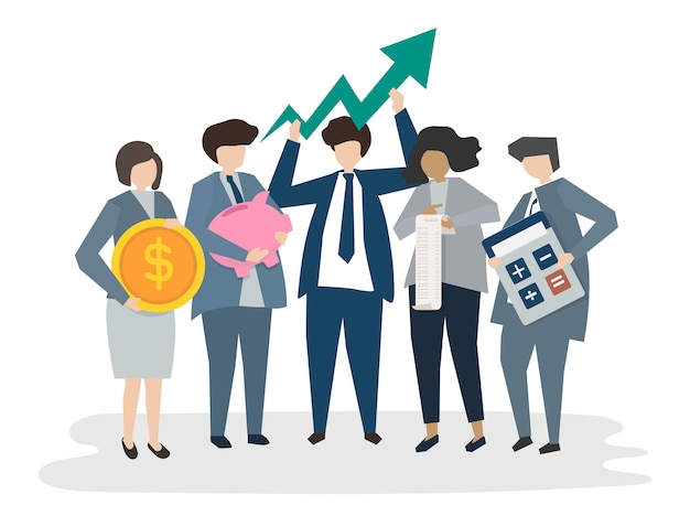 Gente de negocios corporativos ilustrada