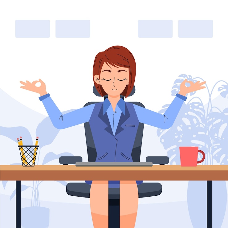 Vector gratuito gente de negocios plana orgánica meditando ilustración