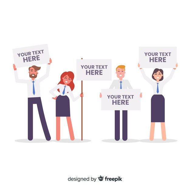 Gente con una pancarta