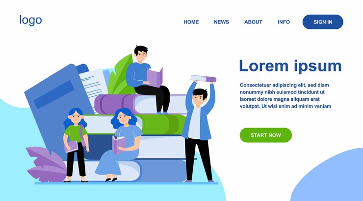 Vector gratuito gente pequeña enfocada leyendo libros