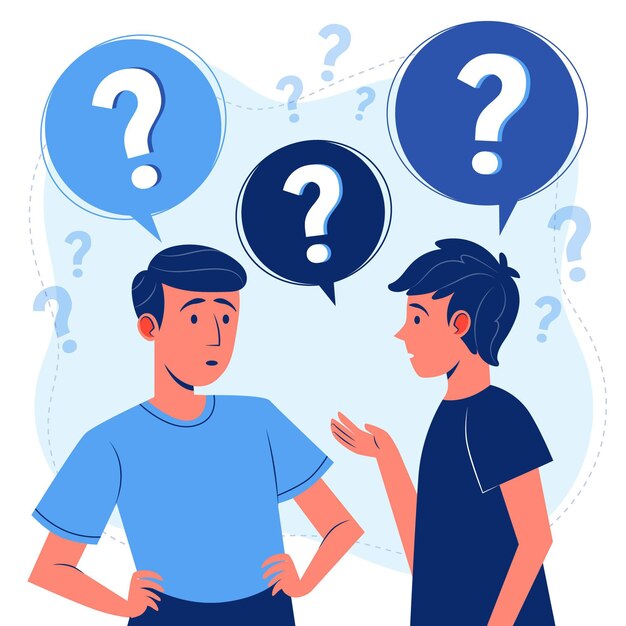 Gente plana orgánica haciendo preguntas ilustración