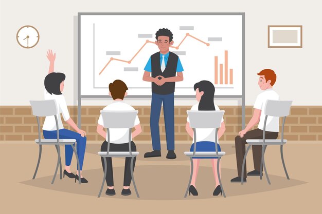 Gente plana orgánica en ilustración de formación empresarial