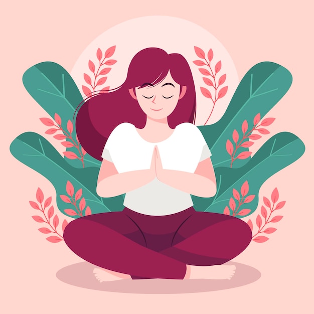 Vector gratuito gente plana orgánica meditando ilustración