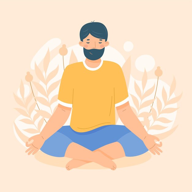 Gente plana orgánica meditando ilustración