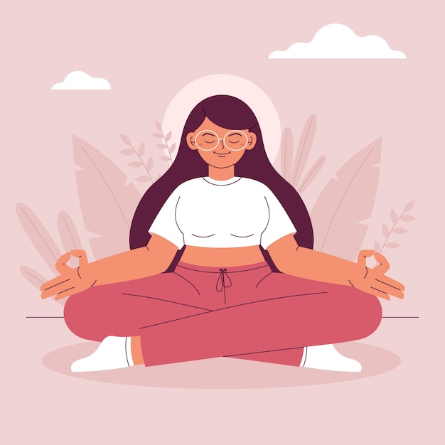 Gente plana orgánica meditando ilustración