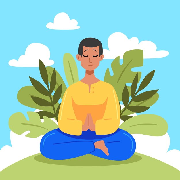 Gente plana orgánica meditando ilustración