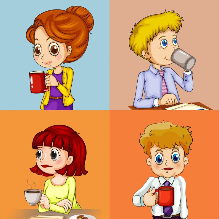 Vector gratuito gente tomando cafe