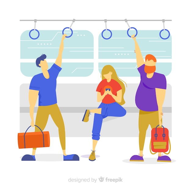 Gente viajando en el metro
