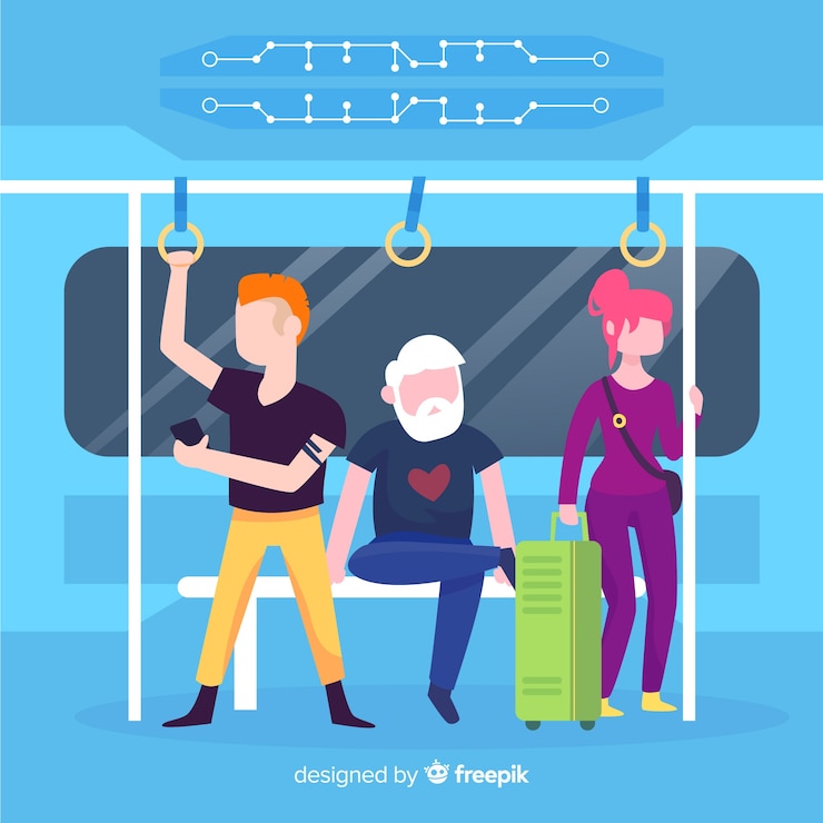 Vector gratuito gente viajando en el metro