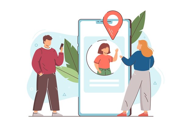Geolocalización plana de control parental del niño con seguimiento en el teléfono