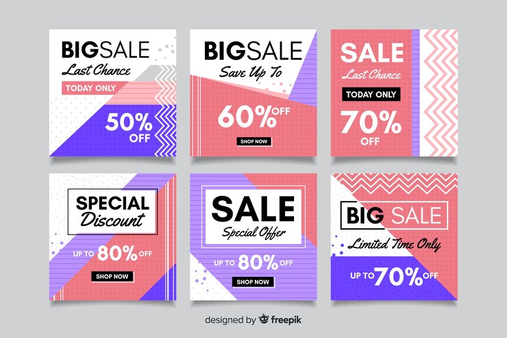 Vector gratuito geometrical fashion sale instagram post collection