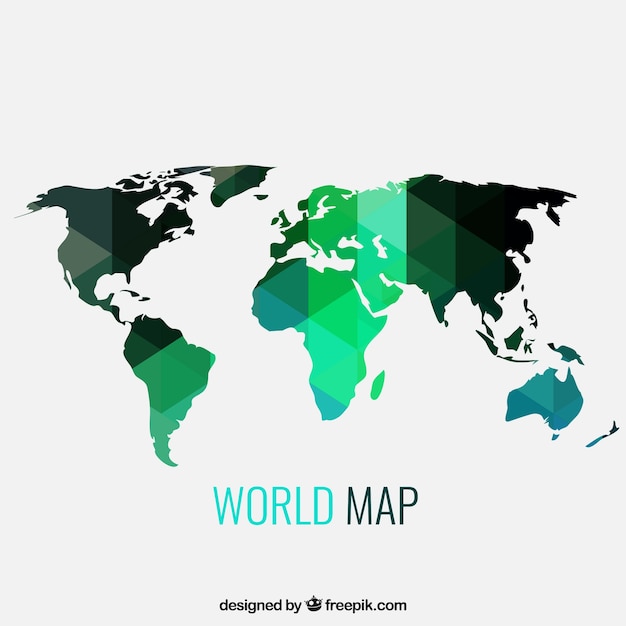 Vector gratuito geométrico mapa del mundo