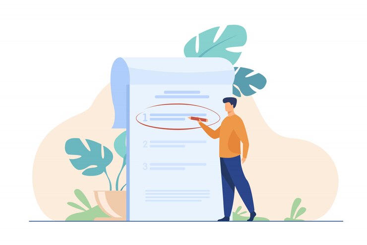 Vector gratuito gerente priorizando tareas en la lista de tareas pendientes