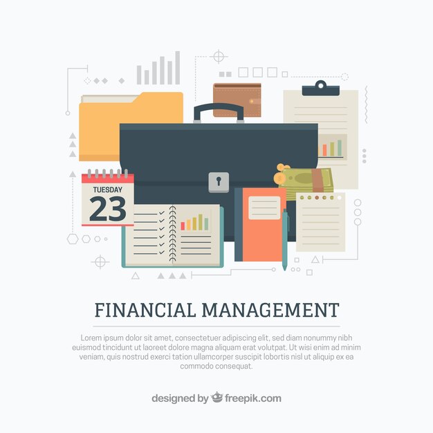 Gestión financiera con maletín