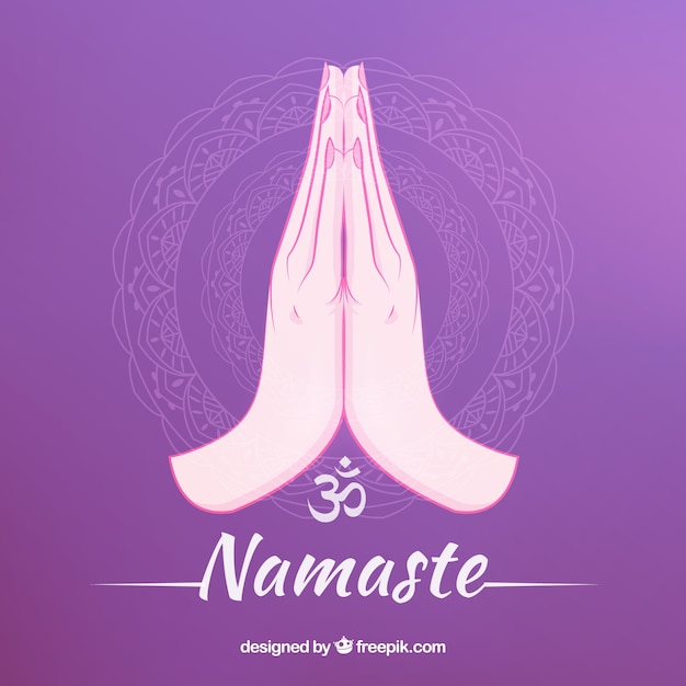 Gesto de namaste con estilo adorable