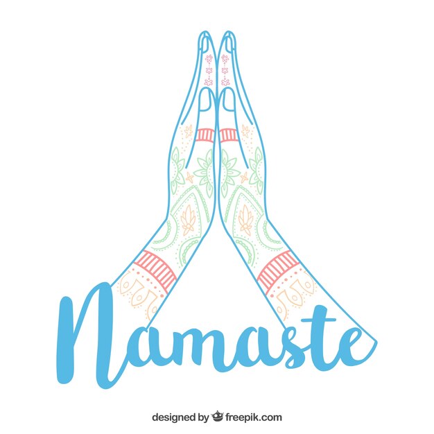 Gesto de namaste con estilo moderno