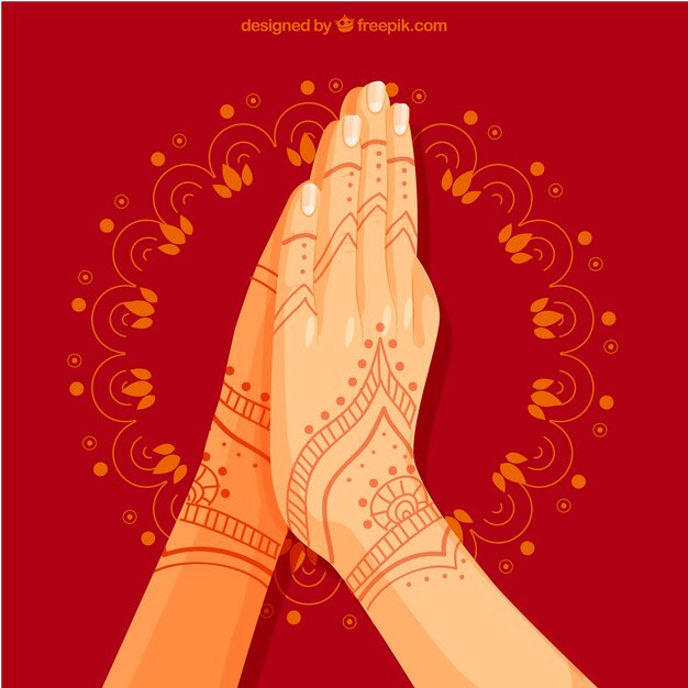 Gesto de namaste con estilo tradicional