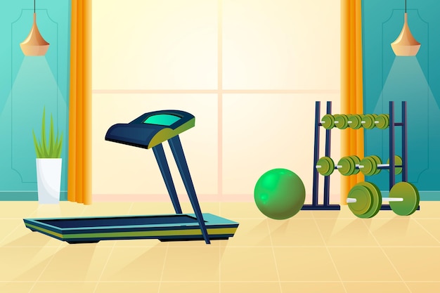 Vector gratuito gimnasio en casa degradado