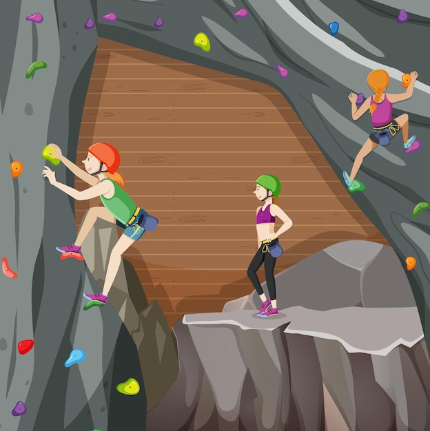 Vector gratuito gimnasio de escalada interior