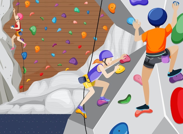 Vector gratuito gimnasio de escalada interior