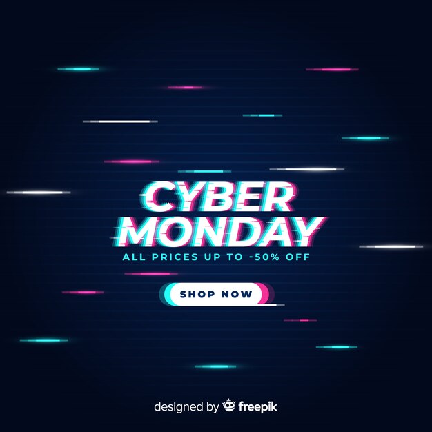 Glitch cyber lunes diseño para publicidad