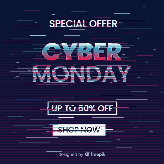Glitch cyber lunes oferta especial banner