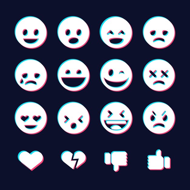 Glitch emojis colecciones