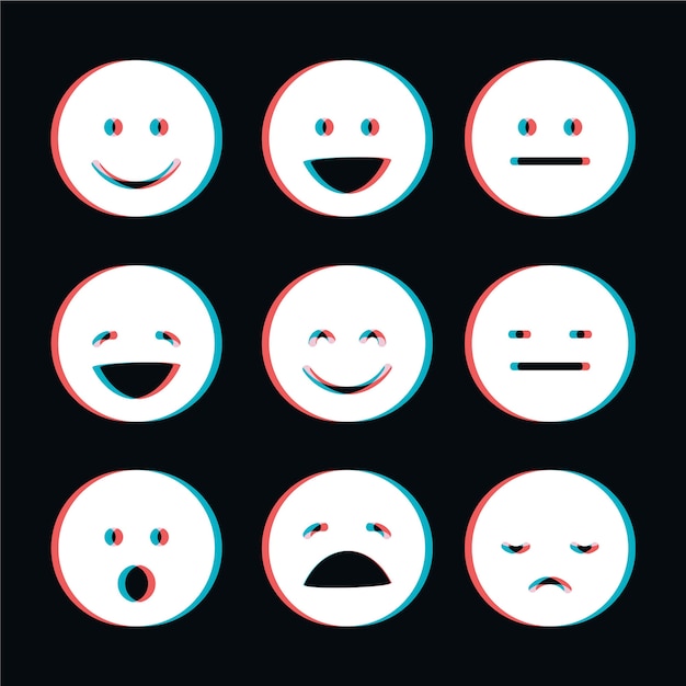 Glitch emojis collection