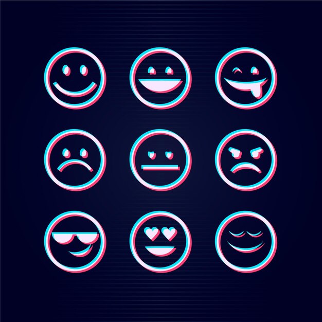 Glitch emojis collection