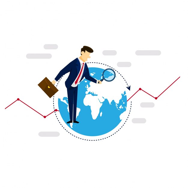 Global Research Businessman Strategy Illustration Concept