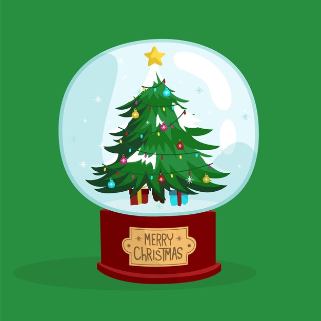 Globo de bola de nieve de navidad dibujado a mano