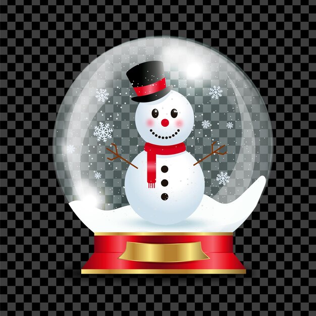 Globo de bola de nieve de navidad realista