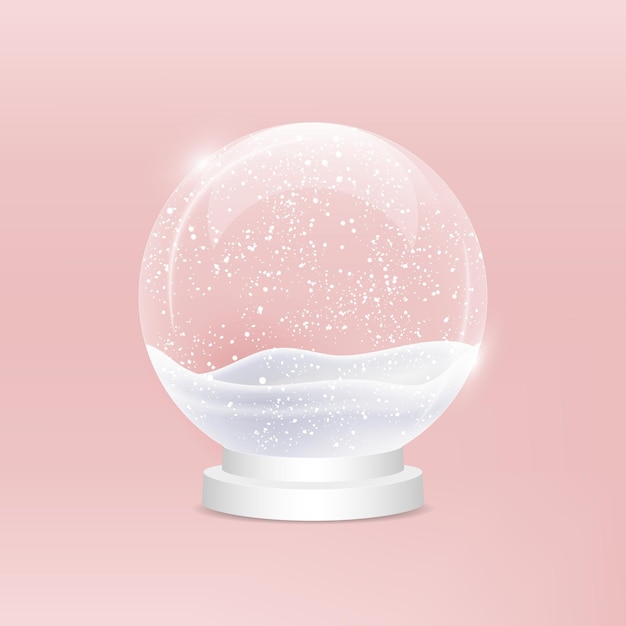 Vector gratuito globo de bola de nieve de navidad realista
