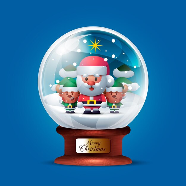 El globo de bola de nieve de Navidad realista