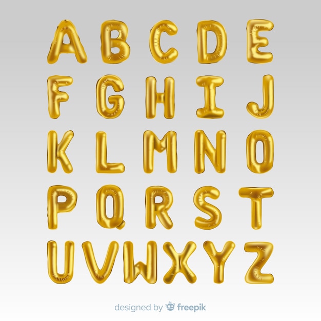 Globo de oro del alfabeto