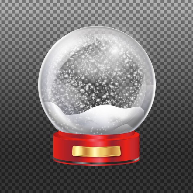 Globo realista de bola de nieve de navidad
