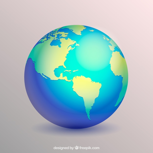 Vector gratuito globo terráqueo decorativo en diseño realista