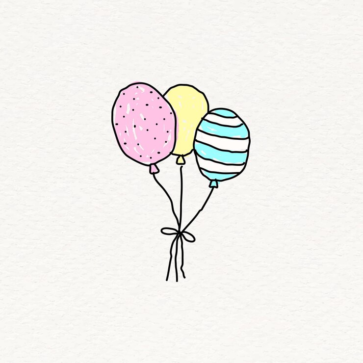 Vector gratuito globos de colores dibujados a mano en un vector de fondo beige