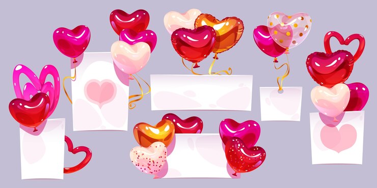 Vector gratuito globos de cumpleaños de estilo de dibujos animados con conjunto de banner