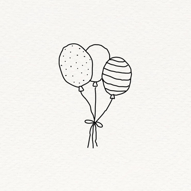 Vector gratuito globos dibujados a mano en un vector de fondo beige