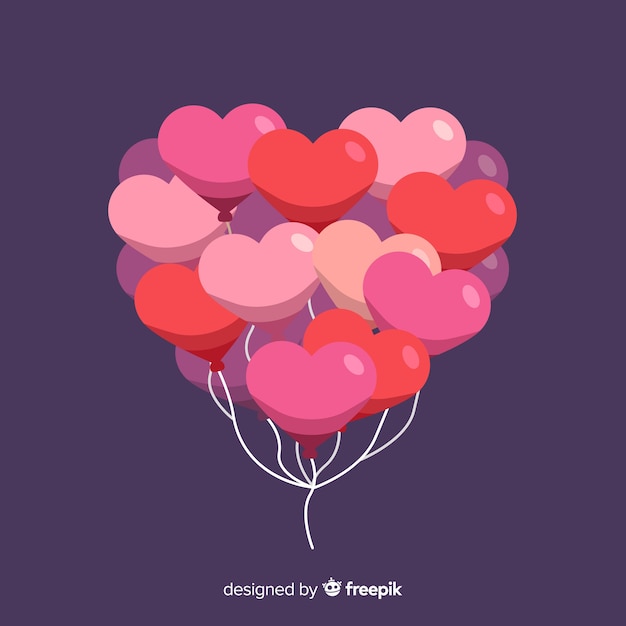 Vector gratuito globos con forma de corazón