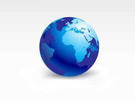 Vector gratuito globos terrestres aislados en ilustración de fondo blanco