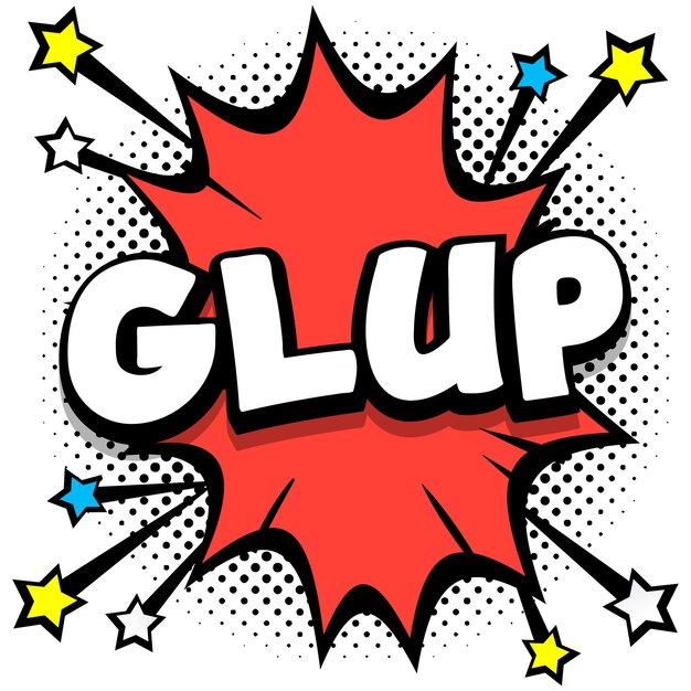 Glup Pop art comic speech bubbles libro efectos de sonido