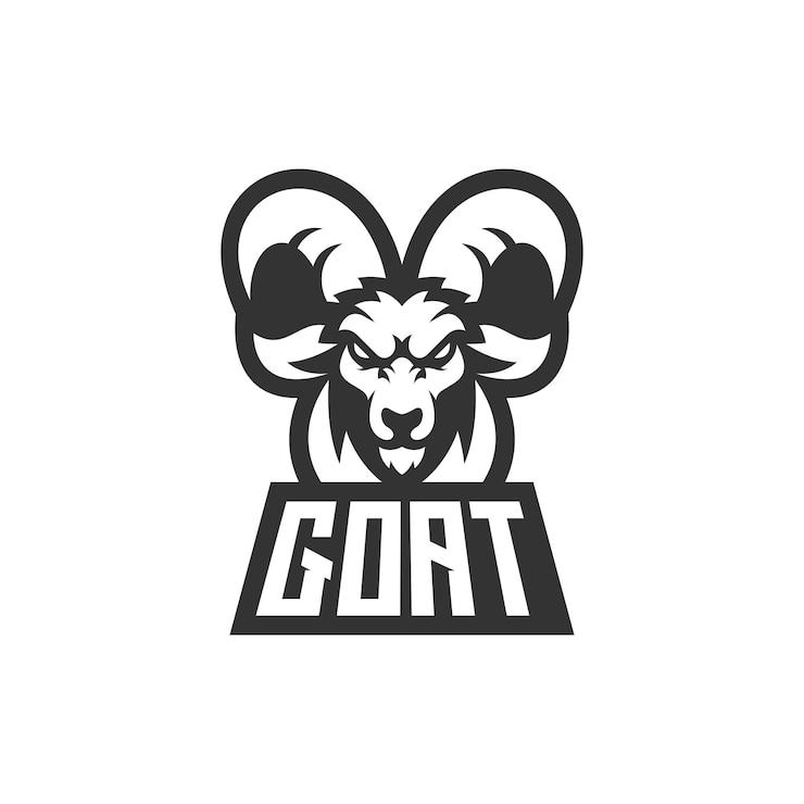Vector gratuito goat mascot logo - aggressive ram with horns