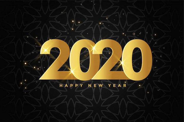 Golden 2020 año nuevo premium fondo negro