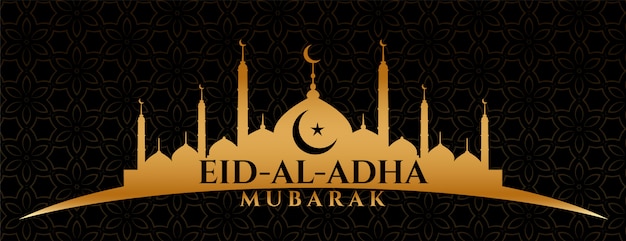 Golden eid al adha bakrid festival desea banner